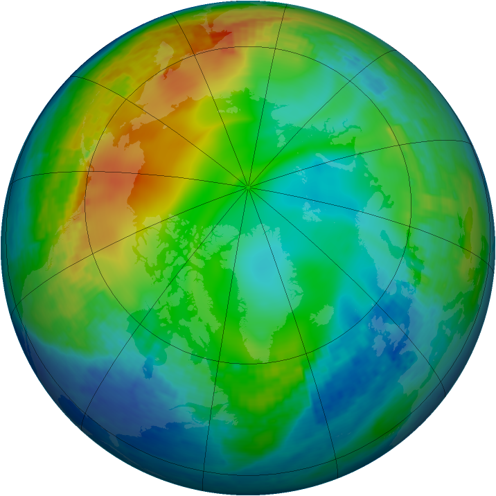 Arctic ozone map for 05 December 2001